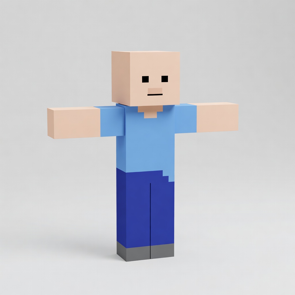 a generic minecraft humanoid character