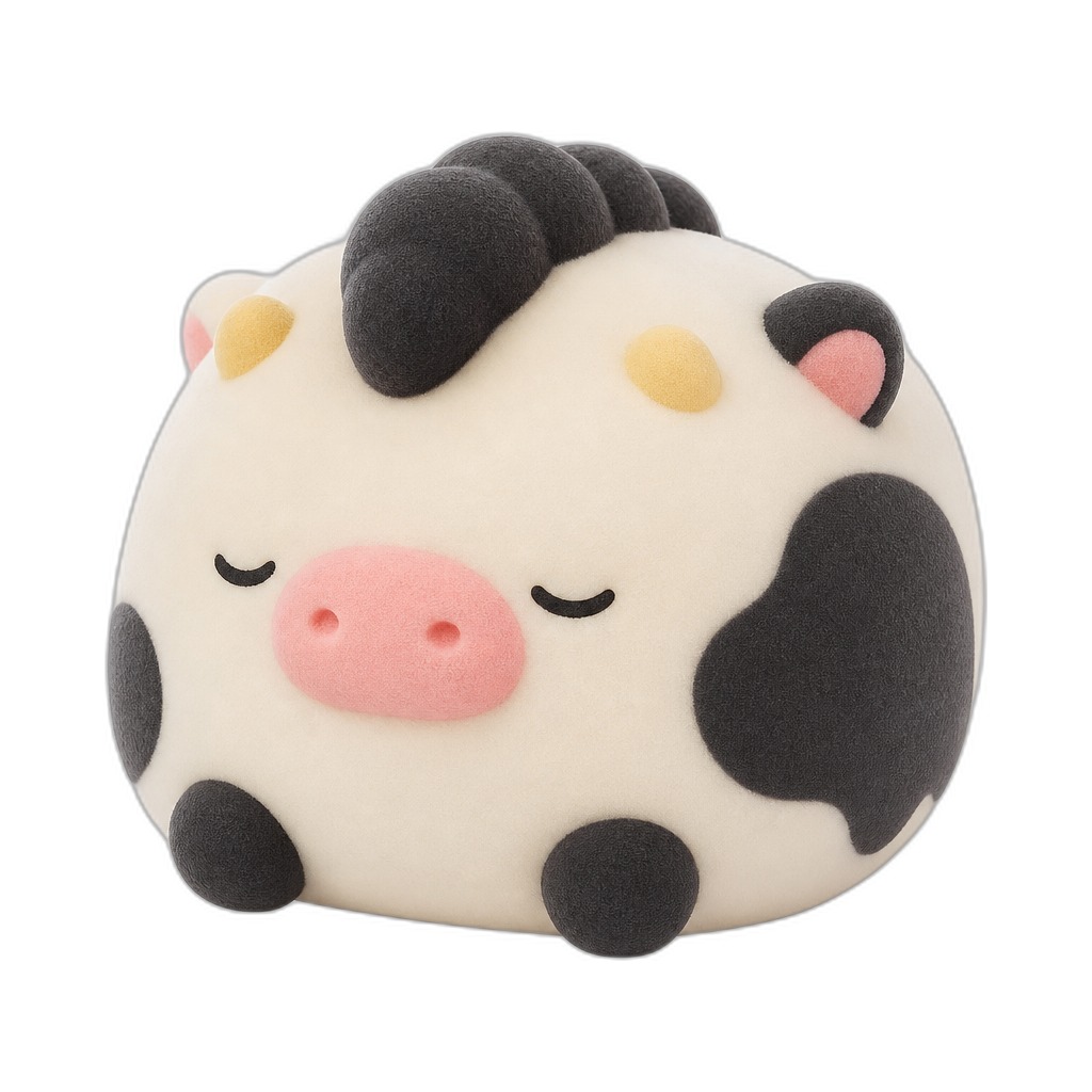 Eathan Cowhawk — Meet Eathan Cowhawk, a huggably soft cow rocking a punky mohawk—warm, squishy, and perfect for little hands!