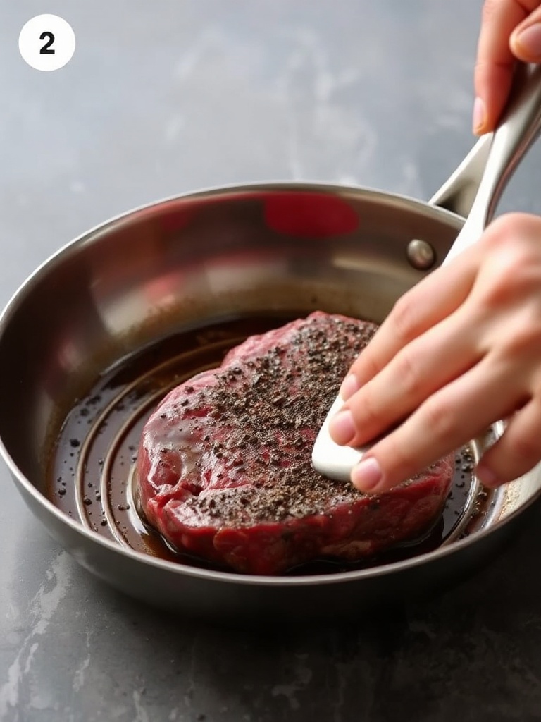 steak au poivre preparation