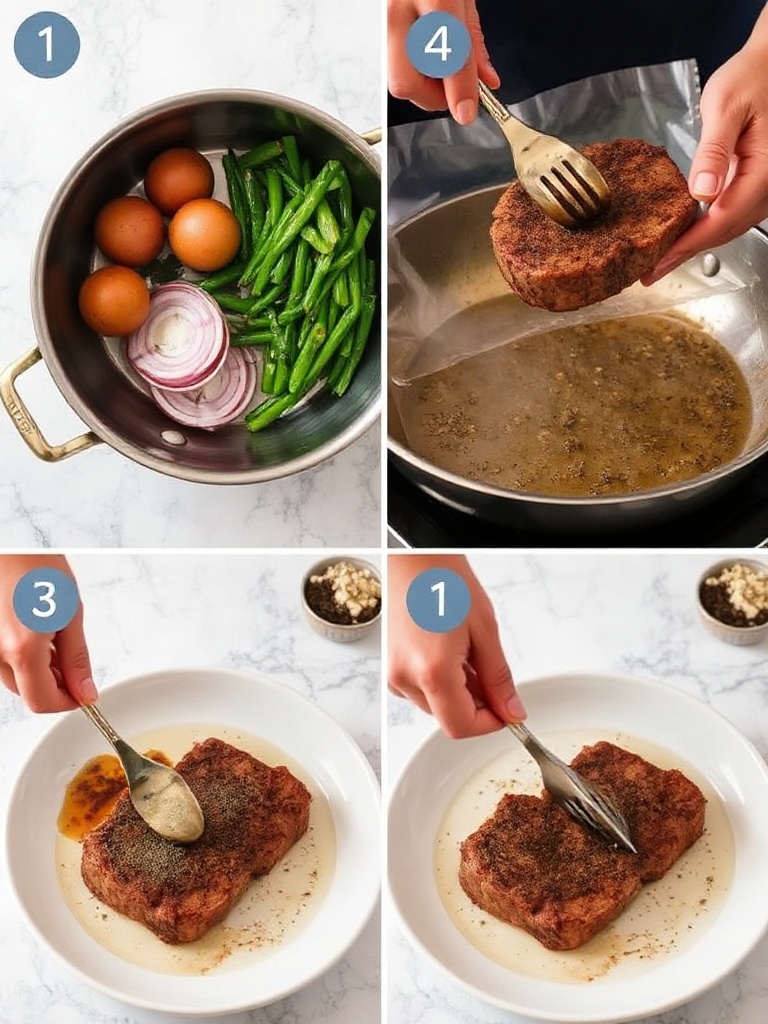 steak au poivre preparation
