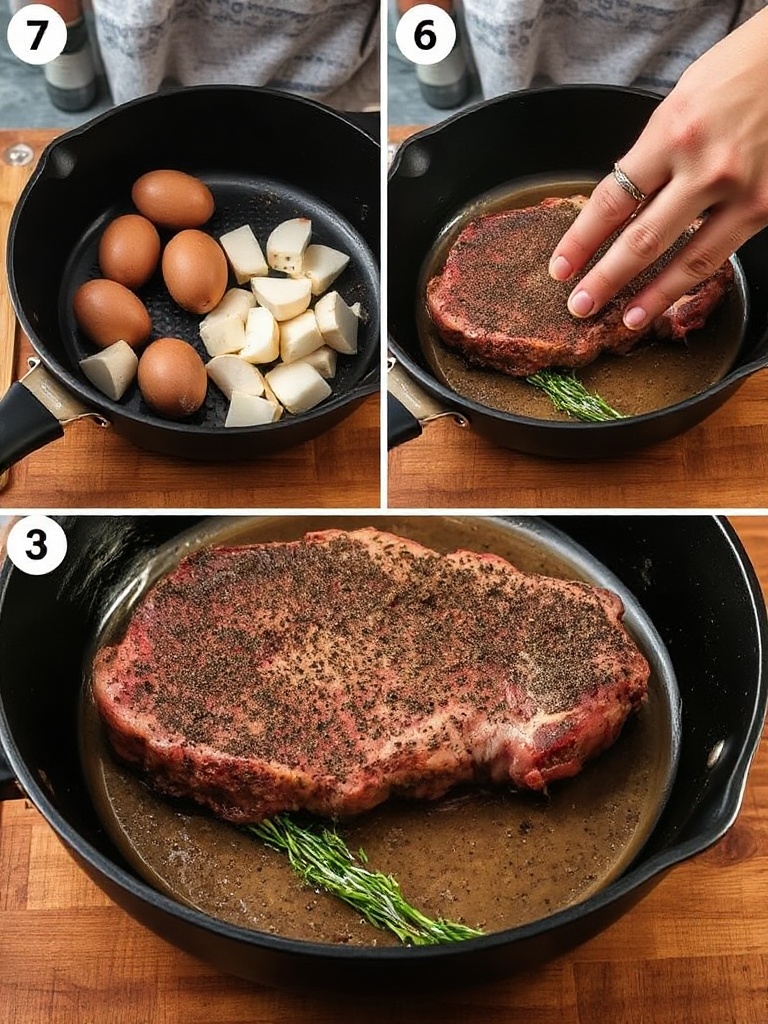 steak au poivre preparation