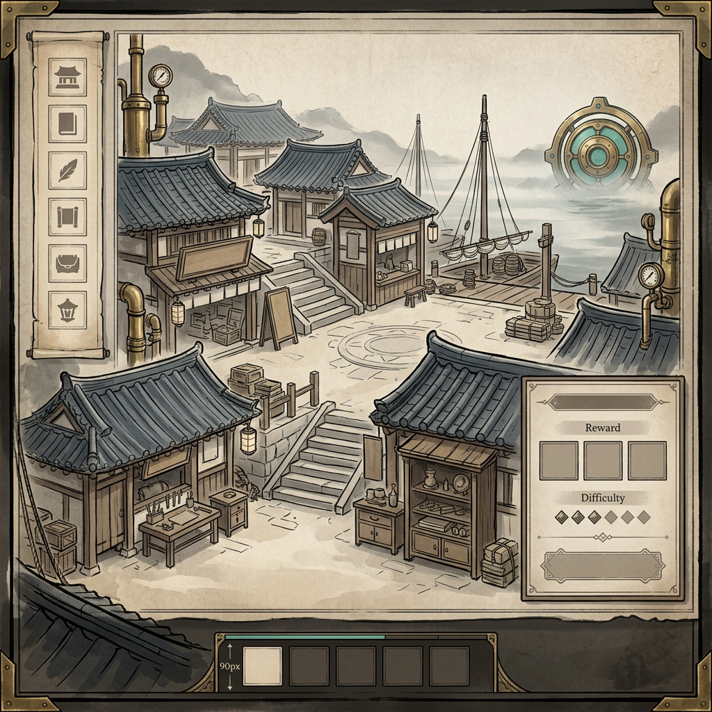 Image: Create a polished 1560x720 landscape mobile game h