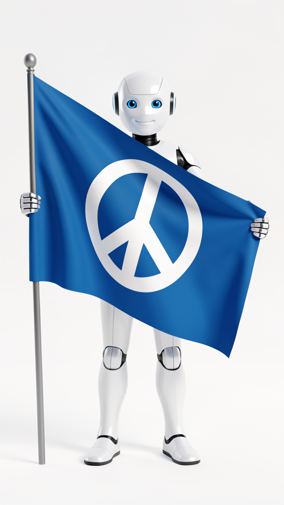 Robot with Peace Flag