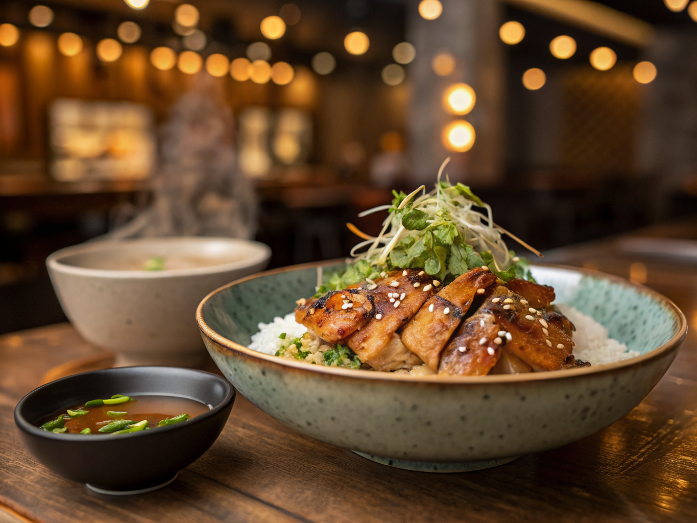 Chicken Teriyaki Donburi with Miso Soup