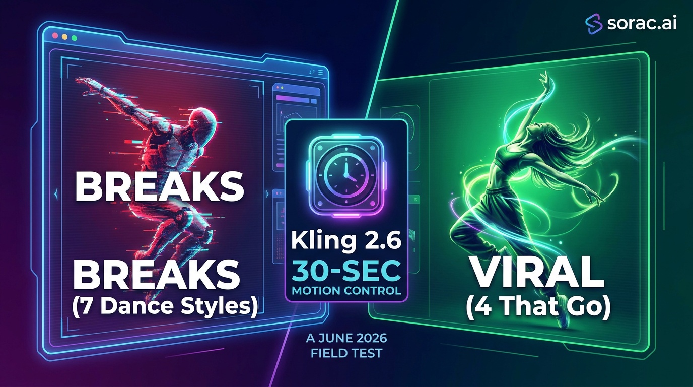 7 Dance Styles Where Kling 2.6's 30-Second Motion Control Actually Breaks (And the 4 That Go Viral Every Time): A June 2026 Field Test