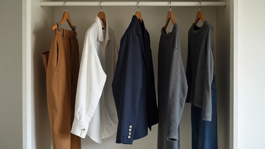 Armario organizado con piezas clave outfit casual elegante mujer
