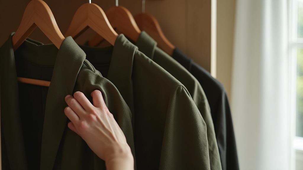 Detalle de tela en vestido lino minimalista