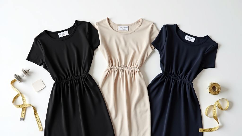 Comparación de vestidos minimalistas en tonos neutros