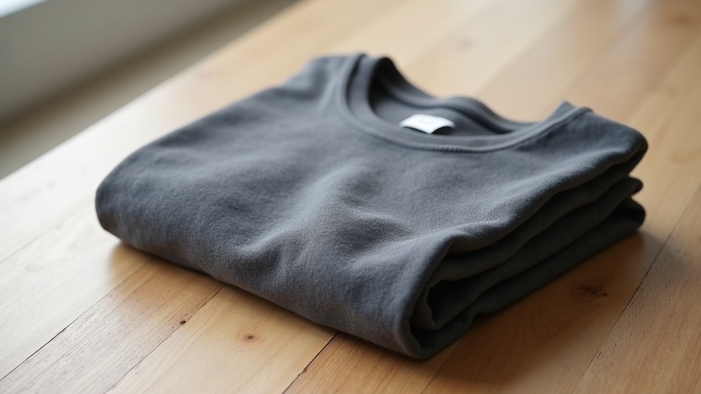 Sudadera básica hombre calidad premium sobre mesa de madera