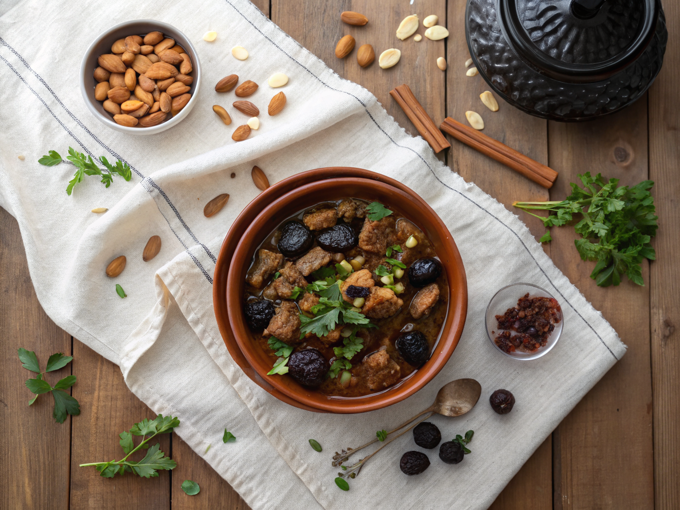Lamb Tagine with Prunes and Almonds