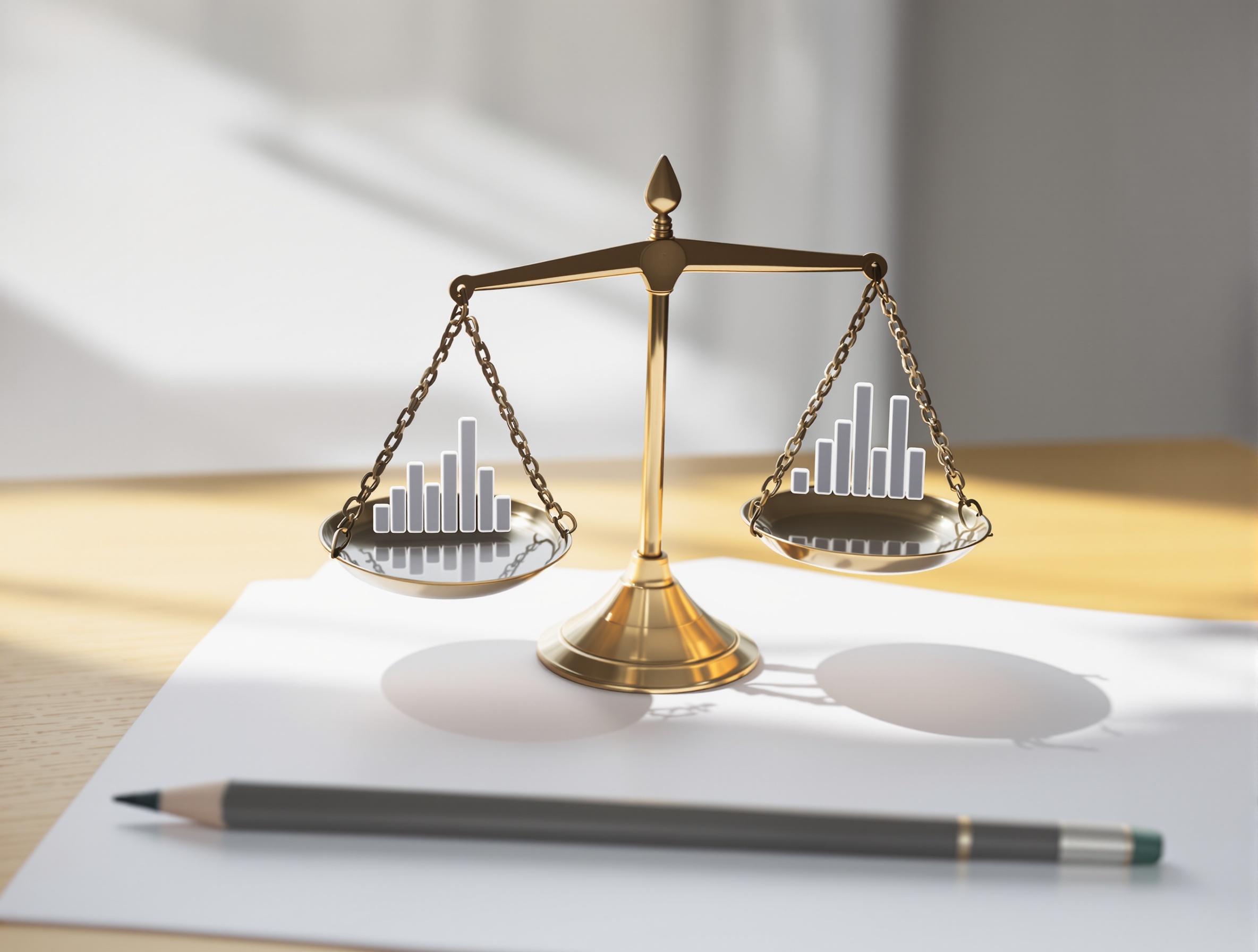 Balanced scale representing objective evaluation in hiring