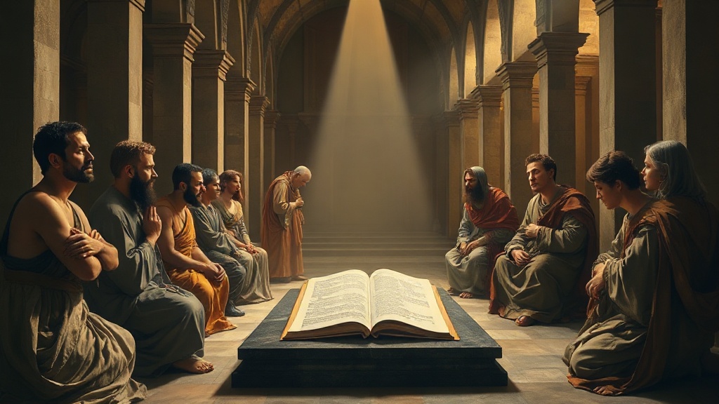 A serene religious scene symbolizing truth revealed and rumors set aside