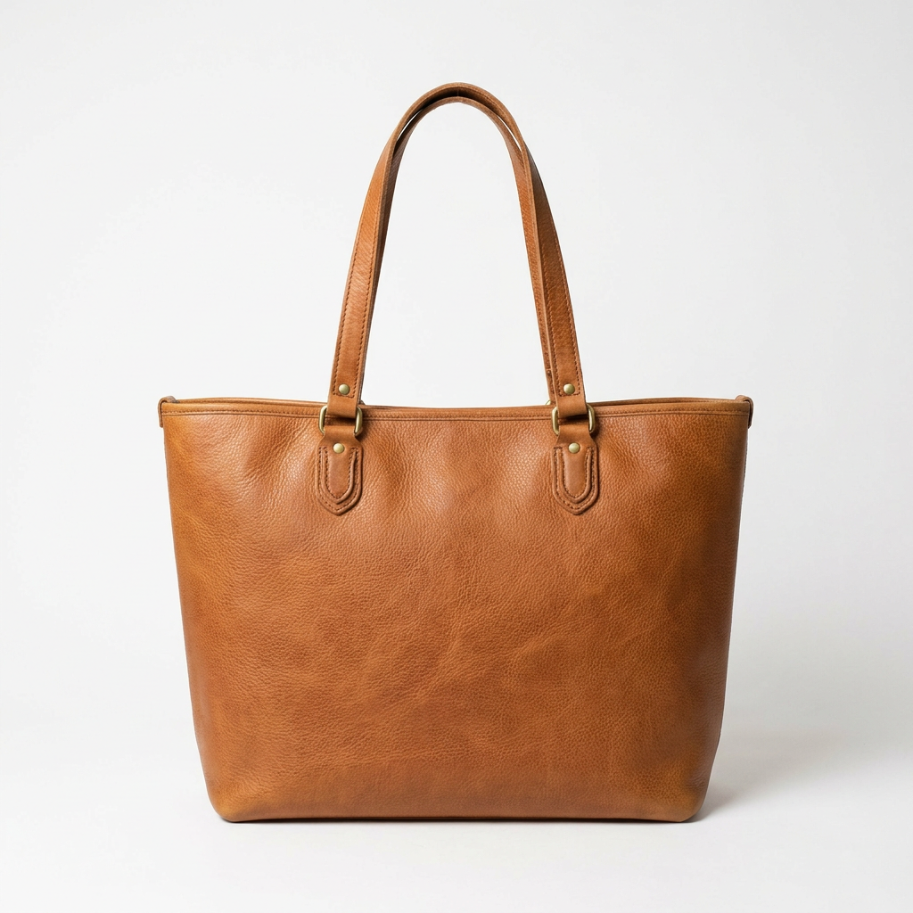 Leather tote bag
