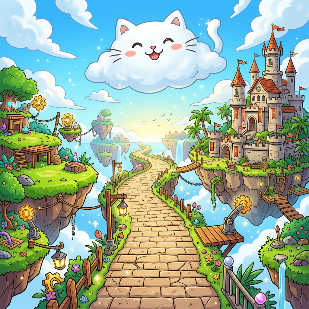 Vibrant cartoon background for a mobile