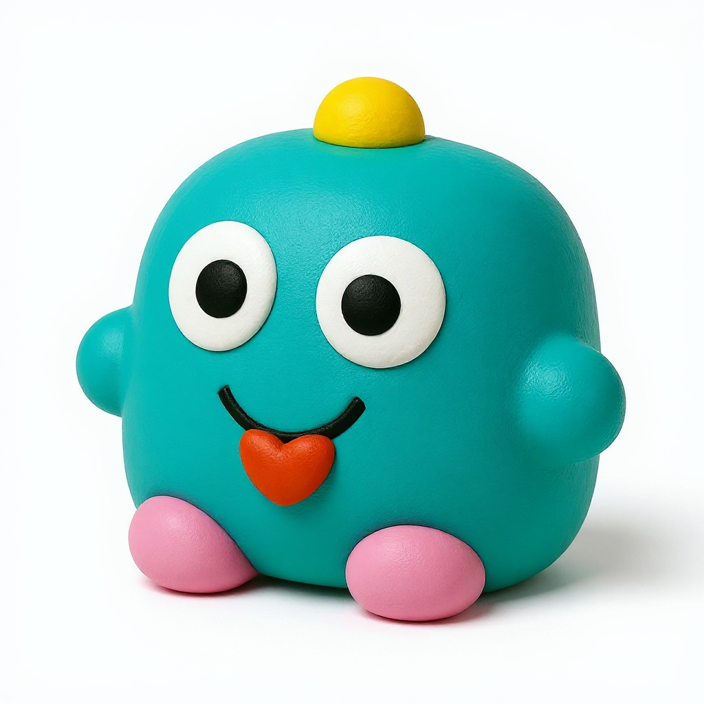 Bloopjet — Bloopjet is a cheerful round blue blob friend, soft and squishy for endless gentle squeezes and giggles.