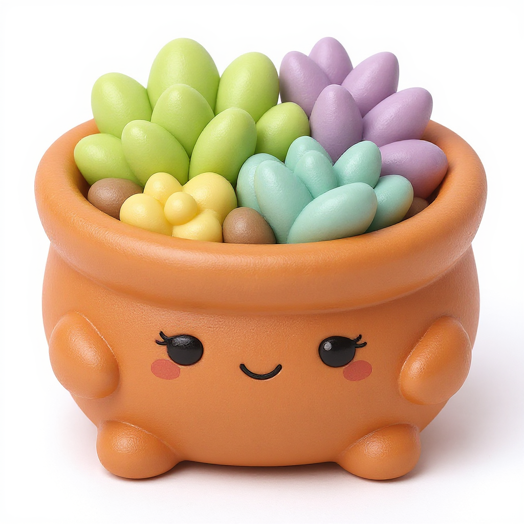 Sproutling — Sproutling is a cheerful pink pot friend, round and squishy, ready for gentle hugs and happy playtime.