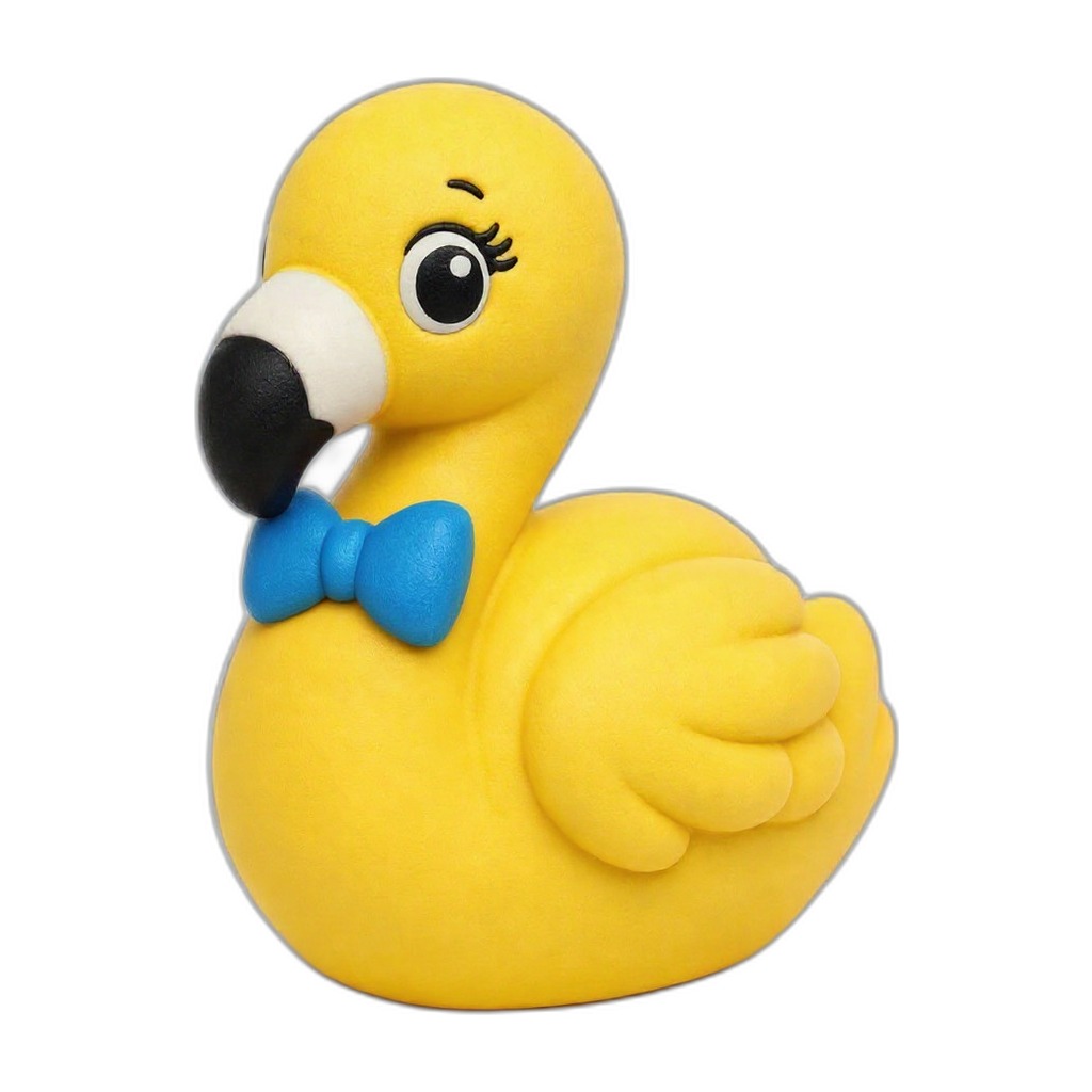 Bowdazzle — Meet Bowdazzle, a roly-poly rainbow flamingo who's squishy, sweet, and ready for snuggly playtime fun!