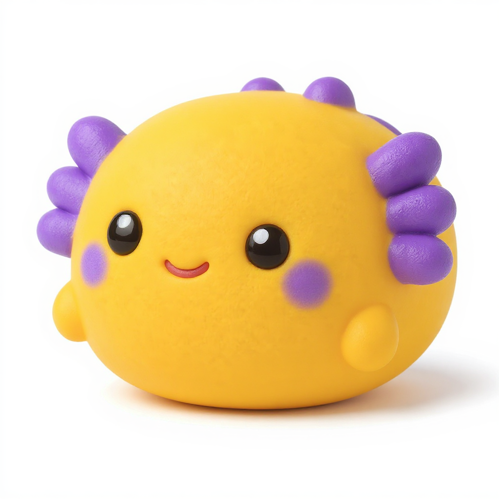 Maxo Axolotl — Meet Maxo, a cheerful yellow axolotl who's wonderfully round, irresistibly squishy, and ready for endless cuddles and smiles!