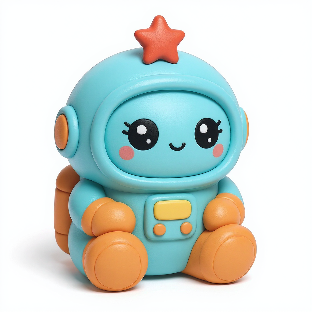 Astro — Astro is a cuddly round alien friend, soft and squishy, ready for cosmic hugs and playful adventures!