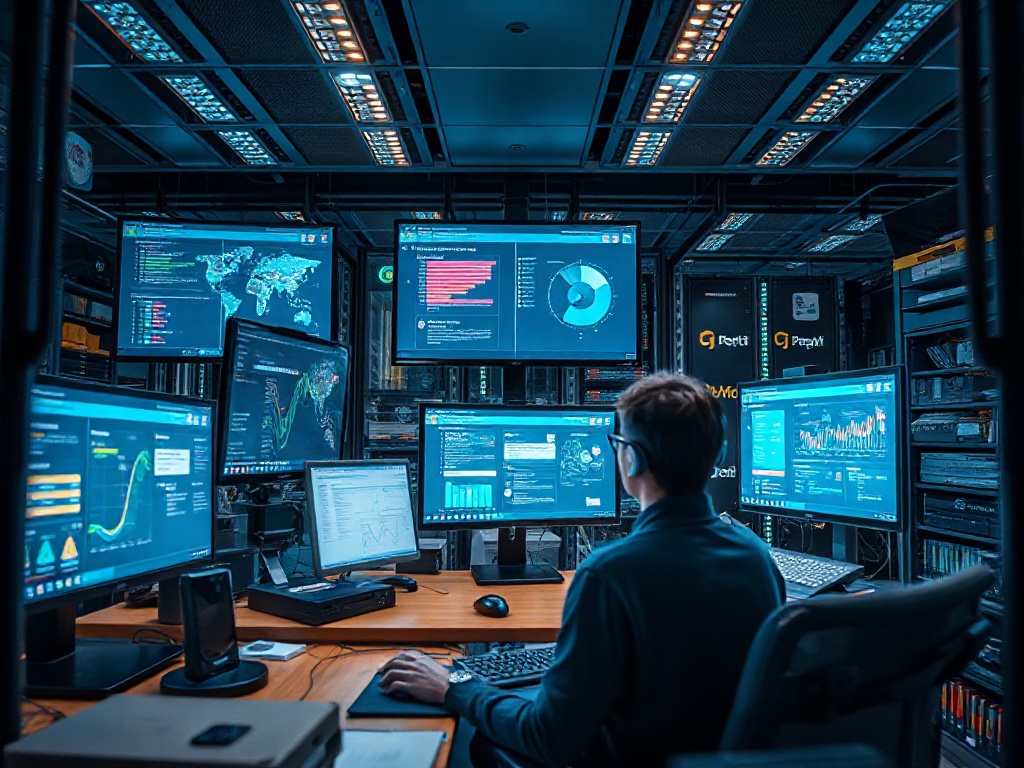 Illustration of AI coding assistants for low-code development with statistical data and charts
