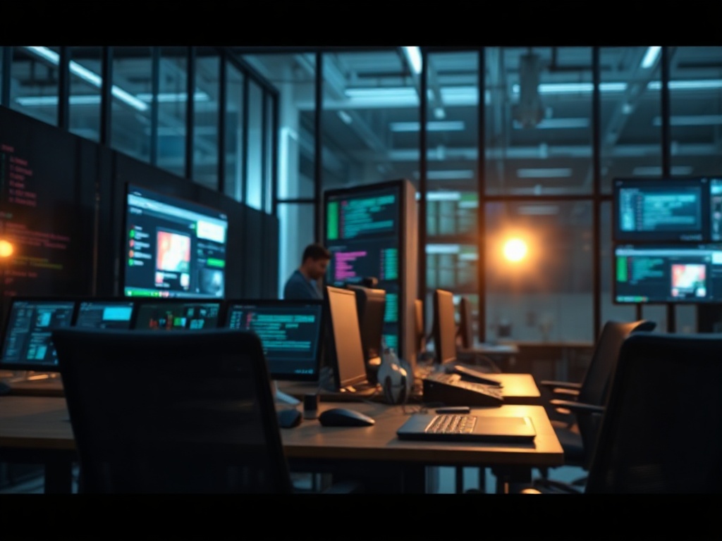Illustration of AI-powered low-code development platforms transforming software creation processes