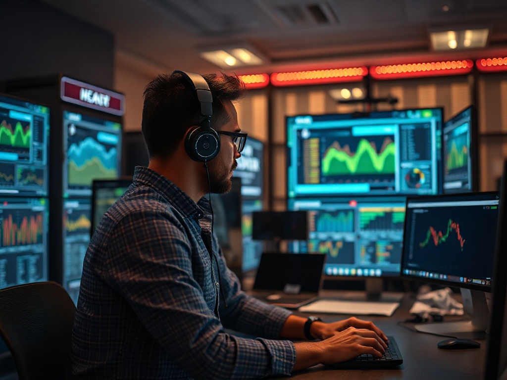 Illustration of AI tools analyzing investment risk in financial modeling for AI-driven finance.