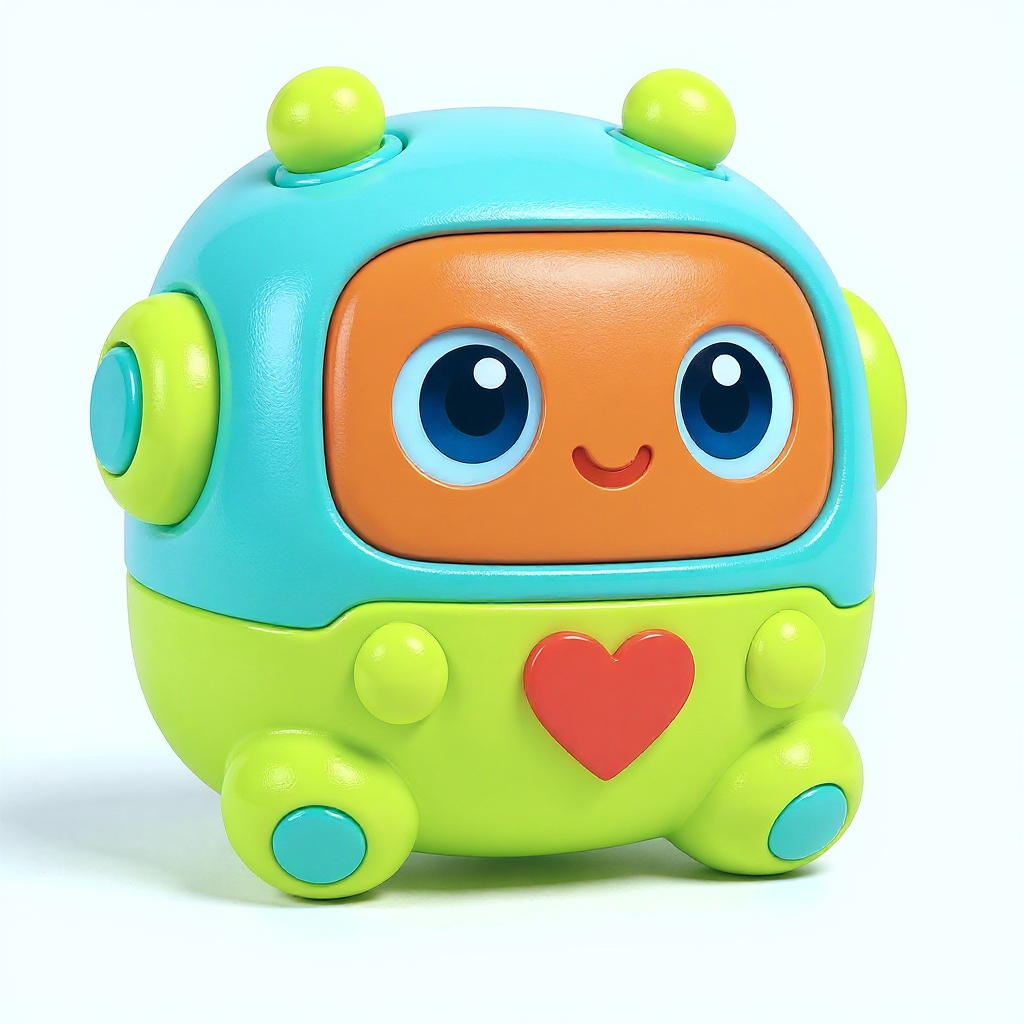Tangerine — Tangerine is a cheerful round orange robot with friendly eyes, wiggly antennas, and squishy huggable buttons.