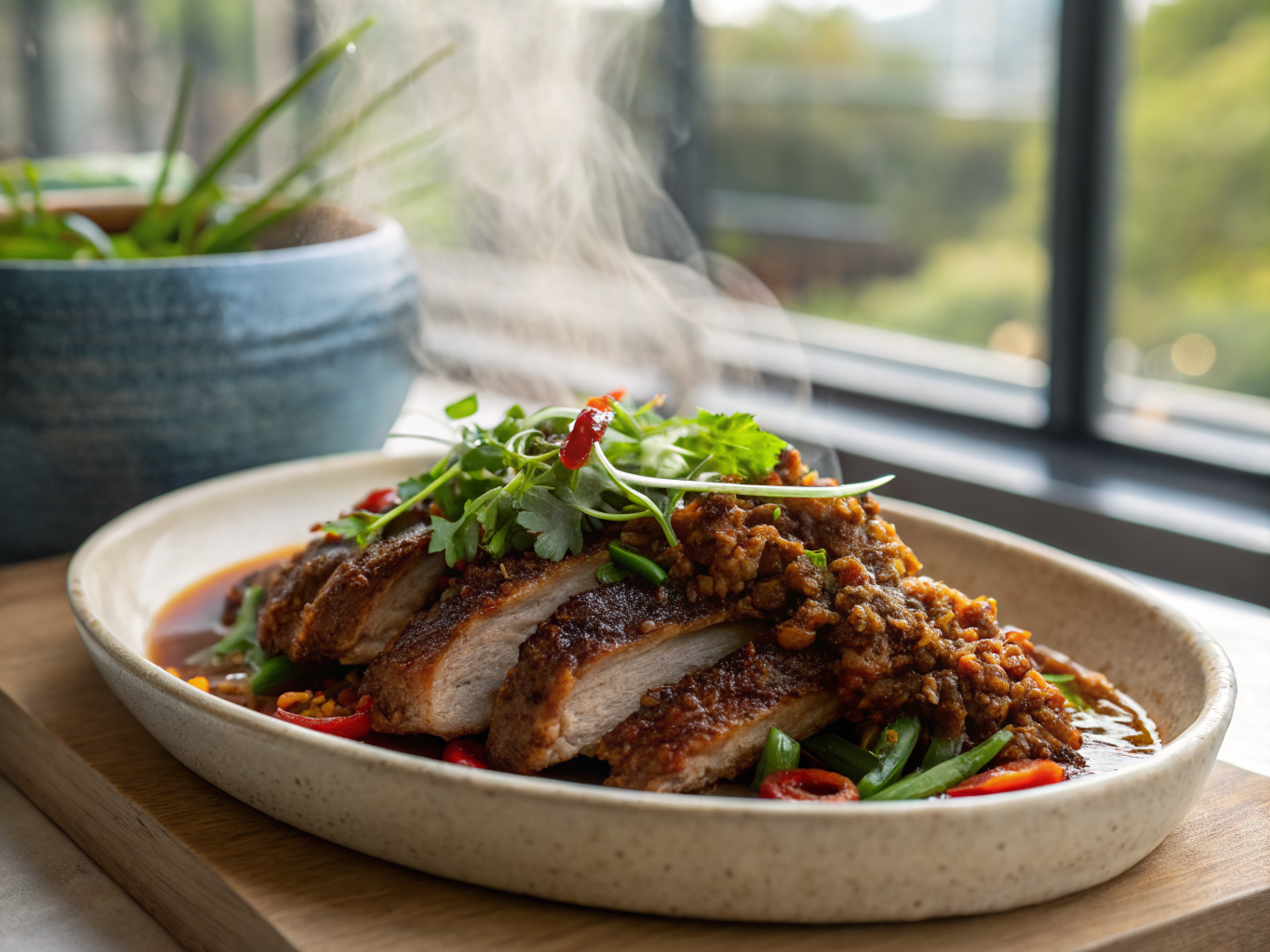 Sichuan Crispy Duck with Chili-Scallion Crust