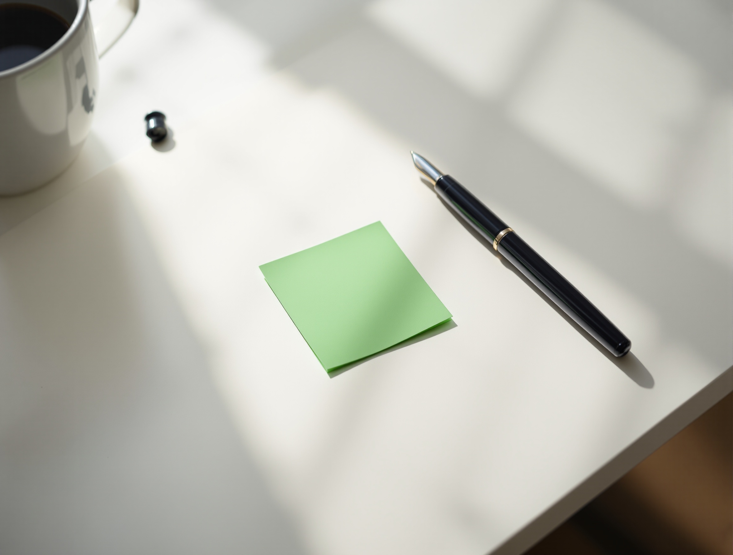 Desk with pen and paper, symbolizing focused decision-making