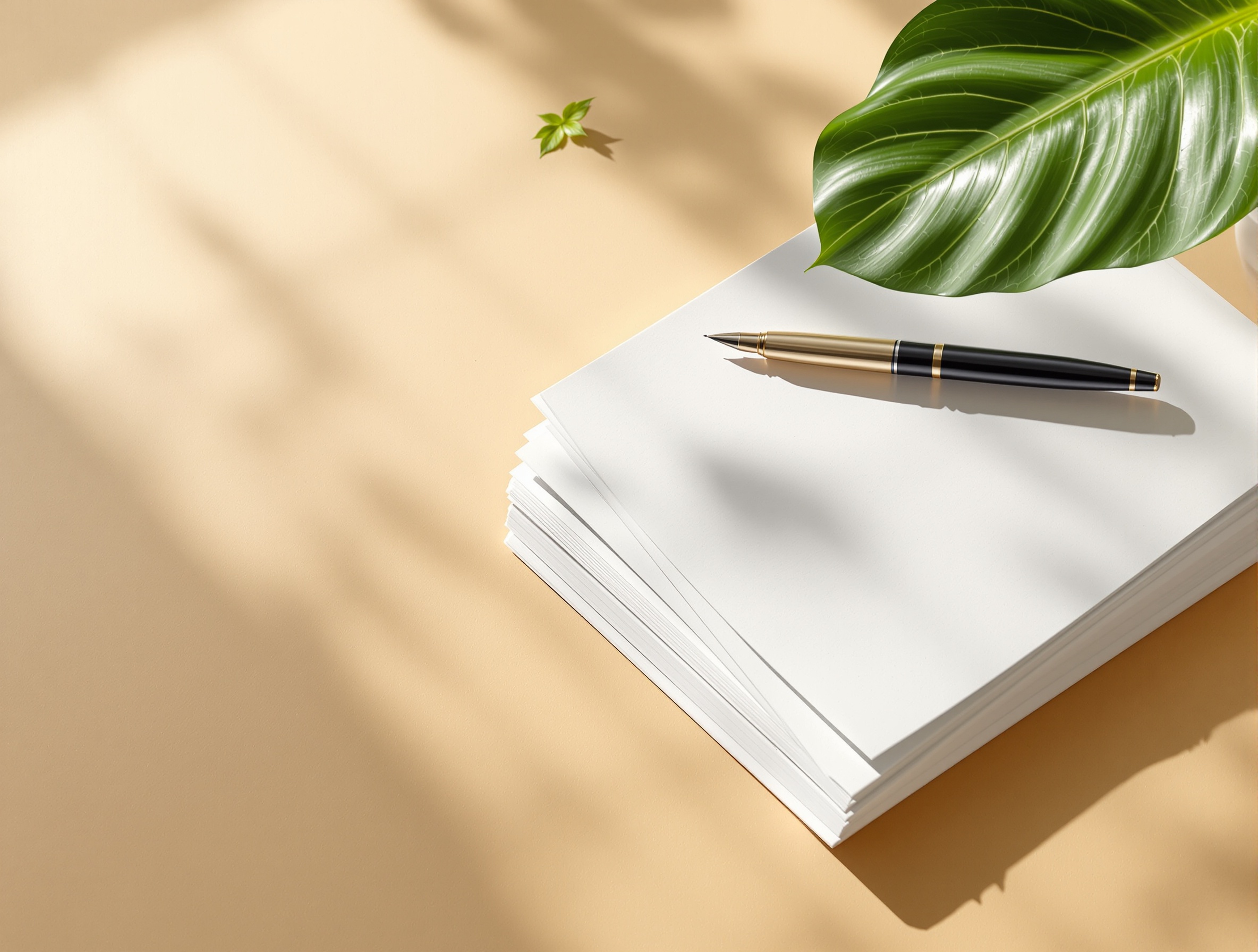Potted plant and documents on a desk, symbolizing growth and organized results.