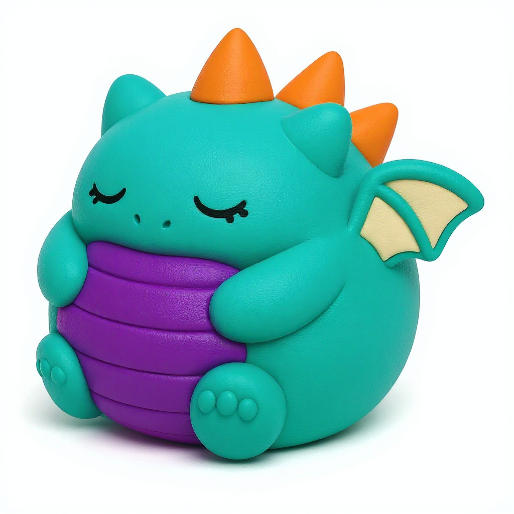 Snoozle Stone — Meet Snoozle Stone, a squishy multi-colored dragon with cute spikes and tiny wings, perfect for cozy cuddles!