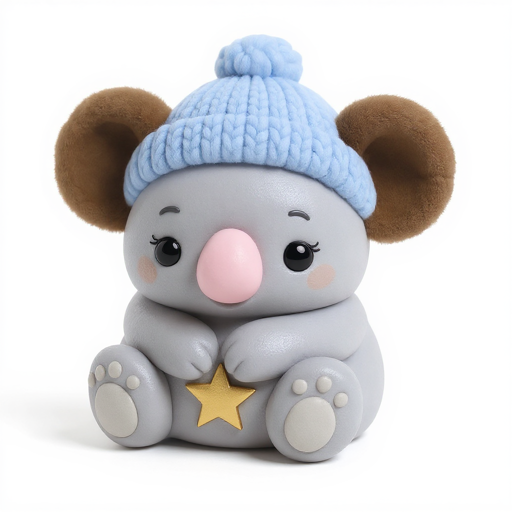 Cocoa — Cocoa is a soft, rounded koala bursting with rainbow colors and the cutest cuddly ears around!