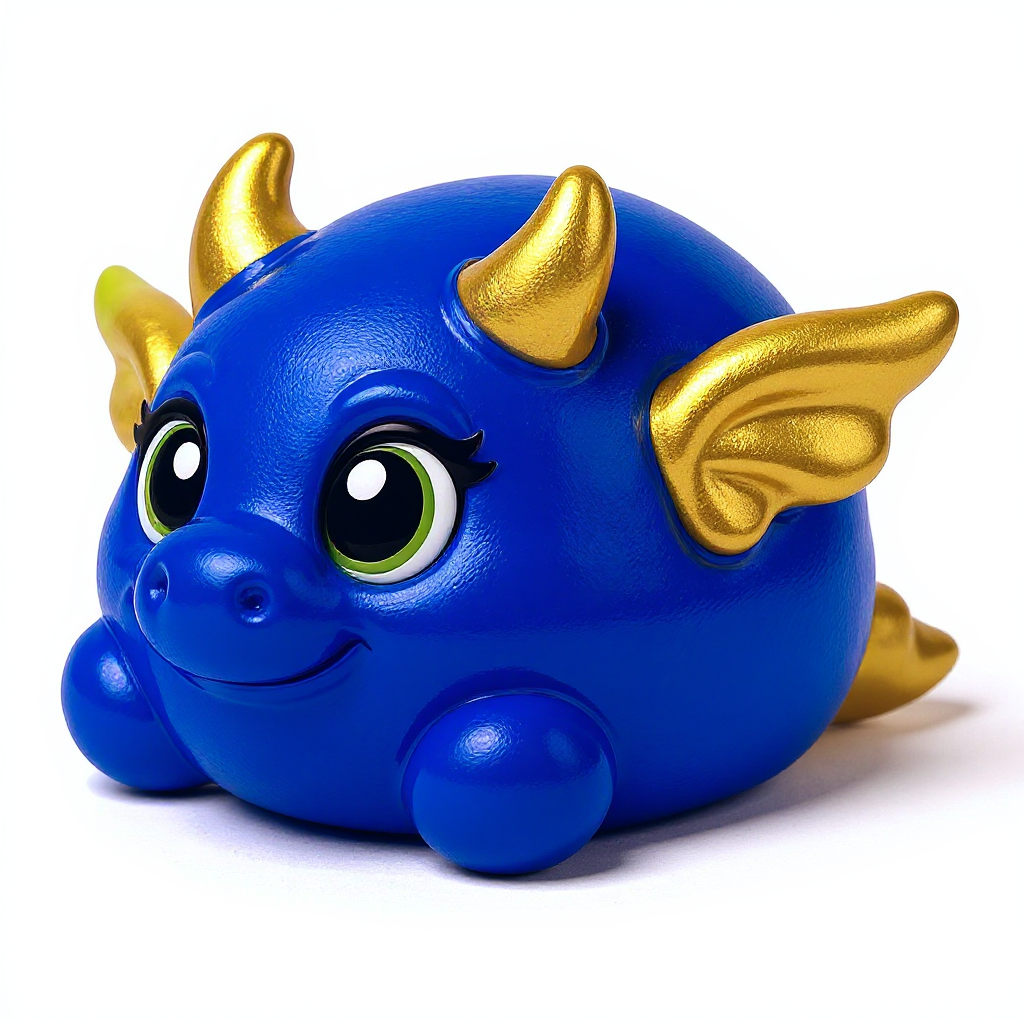 Sapphire Sparkle — Sapphire Sparkle is a huggable blue dragon with gleaming gold horns and big, beautiful wings—perfect for little cuddles!