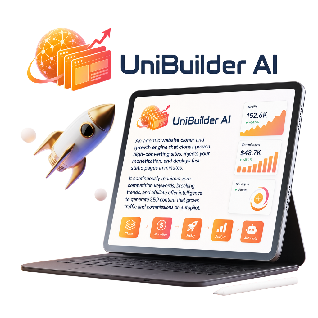 UniBuilder AI Product Tablet Mockup