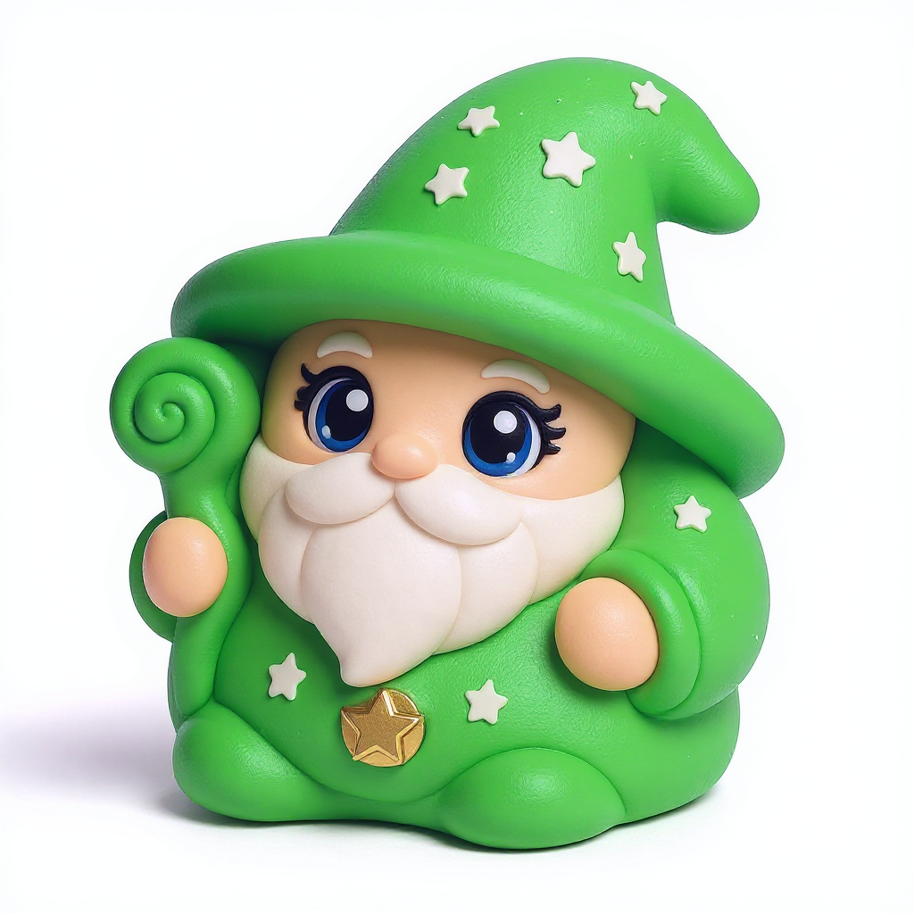 Sparkle Sage — Sparkle Sage is a rounded emerald-green squishy friend with a bright hat and a golden star buckle.