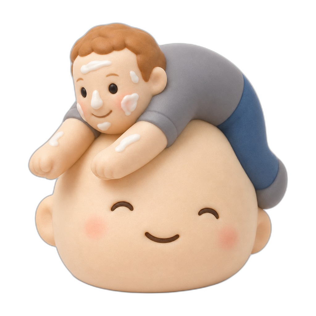 SunnyZuck — SunnyZuck is a soft, rounded peach-colored squishy with a cheerful smiling face, perfect for gentle squeezing and cuddly fun.
