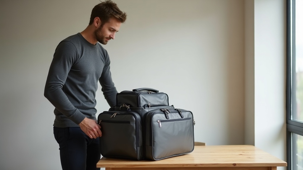 Viajero minimalista con ropa merino y mochila de cabina