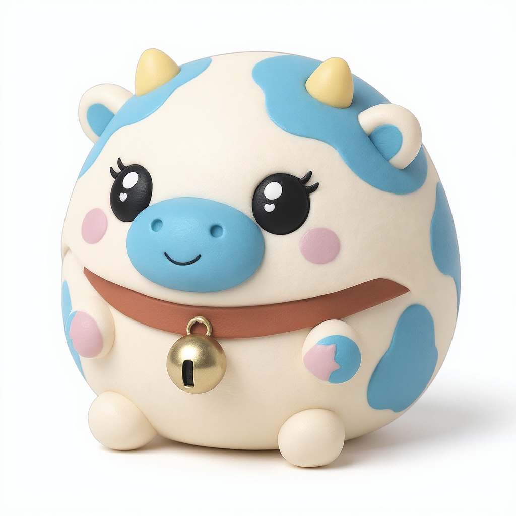 Bluebell — Bluebell is a cuddly blue squishy with playful spots and a charming red collar with a tinkling gold bell.