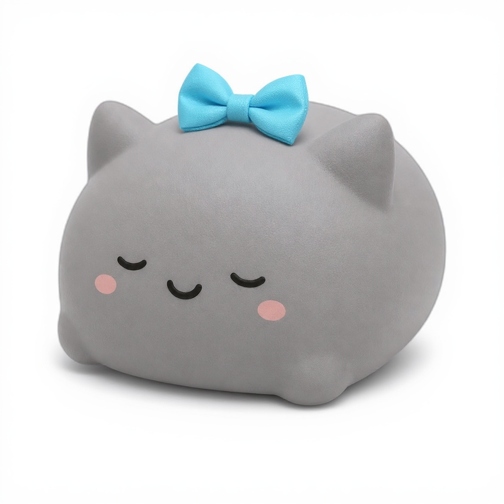 Greypaw — Greypaw is a soft grey squishy with cute ears and an adorable tiny blue bow on top!