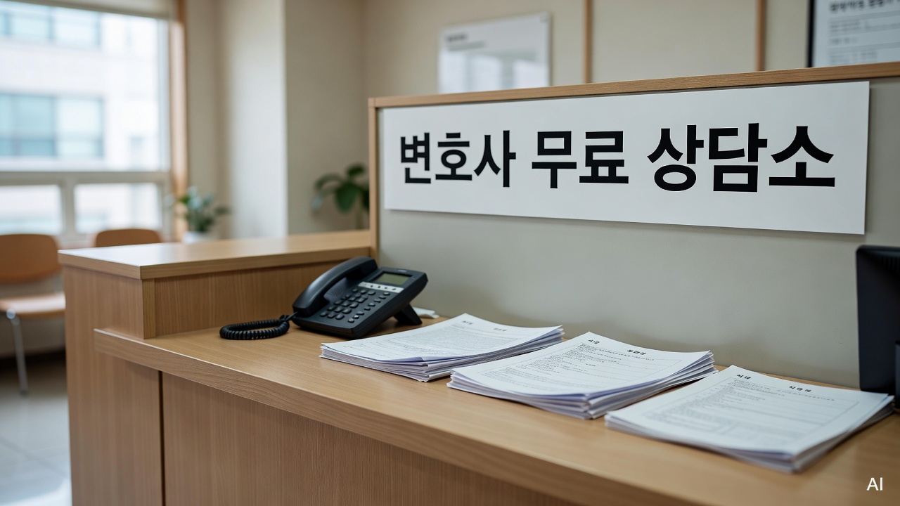 legal aid office reception desk with a phone and documents on the counter