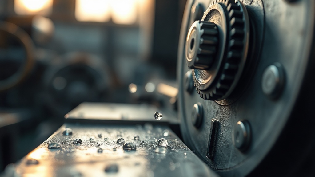 Condensation forming on a metal clock case in a cold garage environment