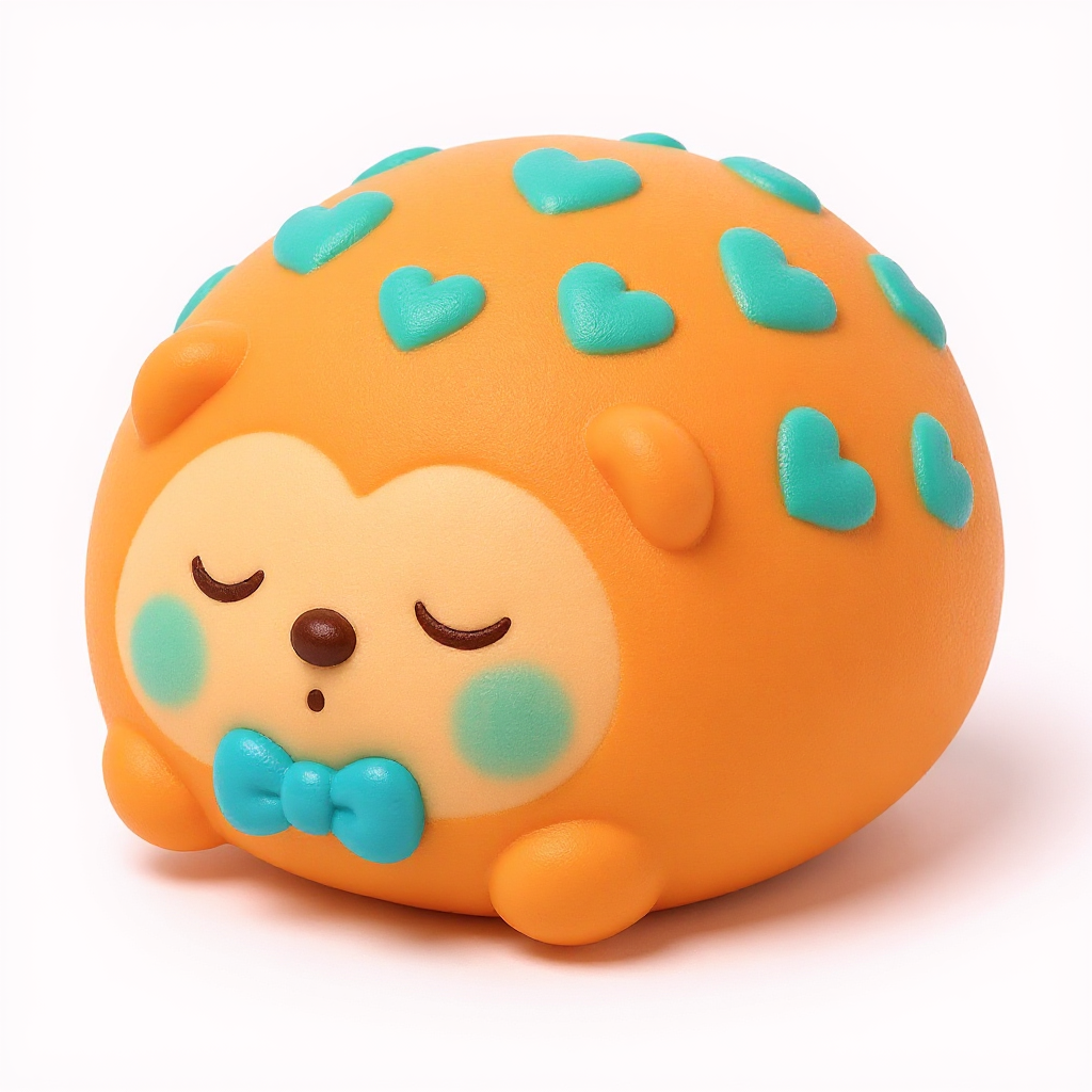 Tangerine Tess — Tangerine Tess is a rounded orange hedgehog with cute teal spots, perfectly squishy for cuddly playtime fun.