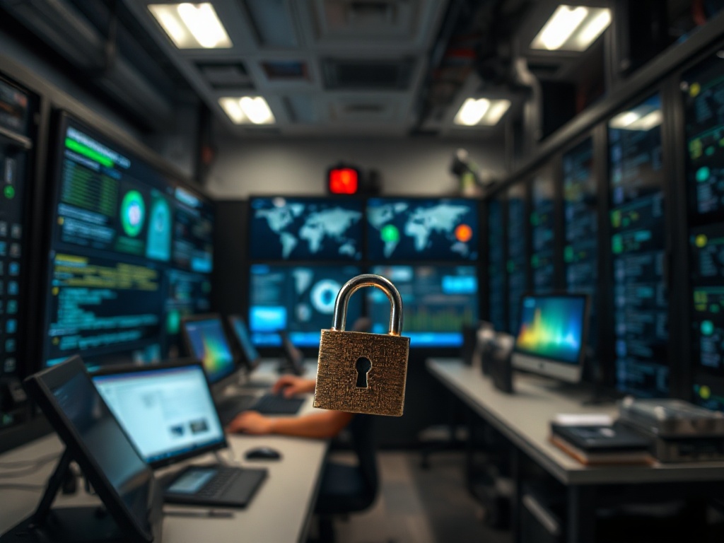 Digital lock symbol representing encryption in personal cybersecurity for protecting online data.