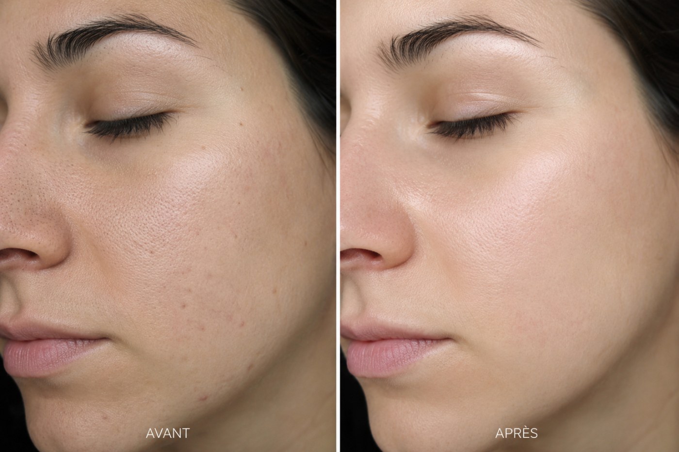 Pores tightened, skin texture refined