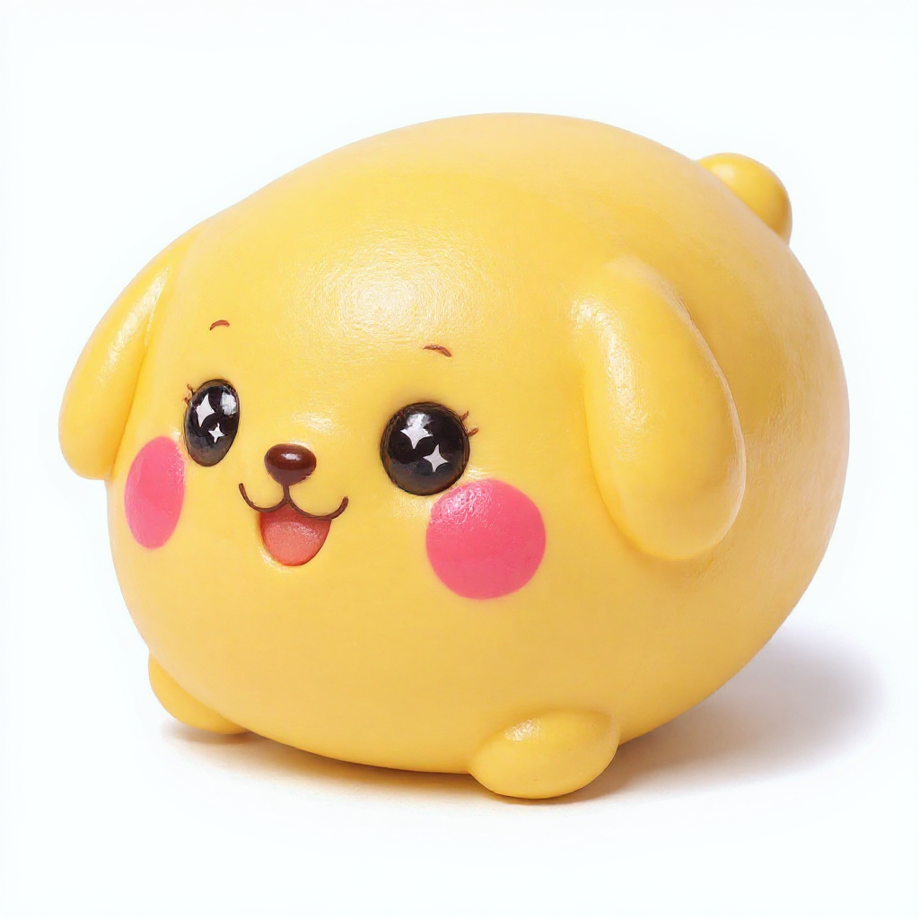 Buttercup Pup — Buttercup Pup is a squishy yellow puppy with rosy pink polka dots and a cute purple star.