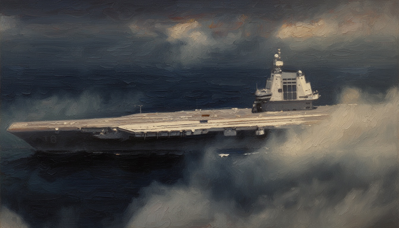 PLA Aircraft Carrier Fujian Transits Taiwan Strait During Drills