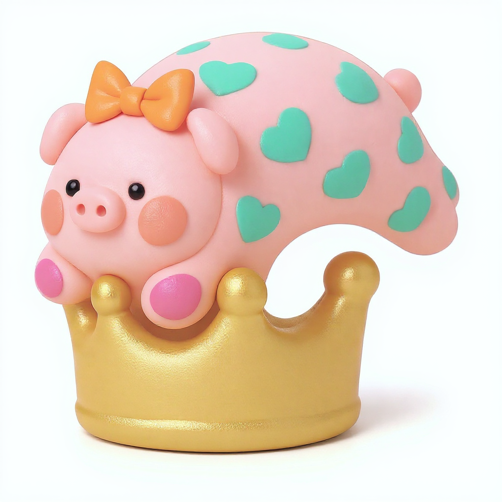 Sir Oinks-a-Lot — Sir Oinks-a-Lot is a huggable pink piglet with playful teal spots and a sweet orange bow.