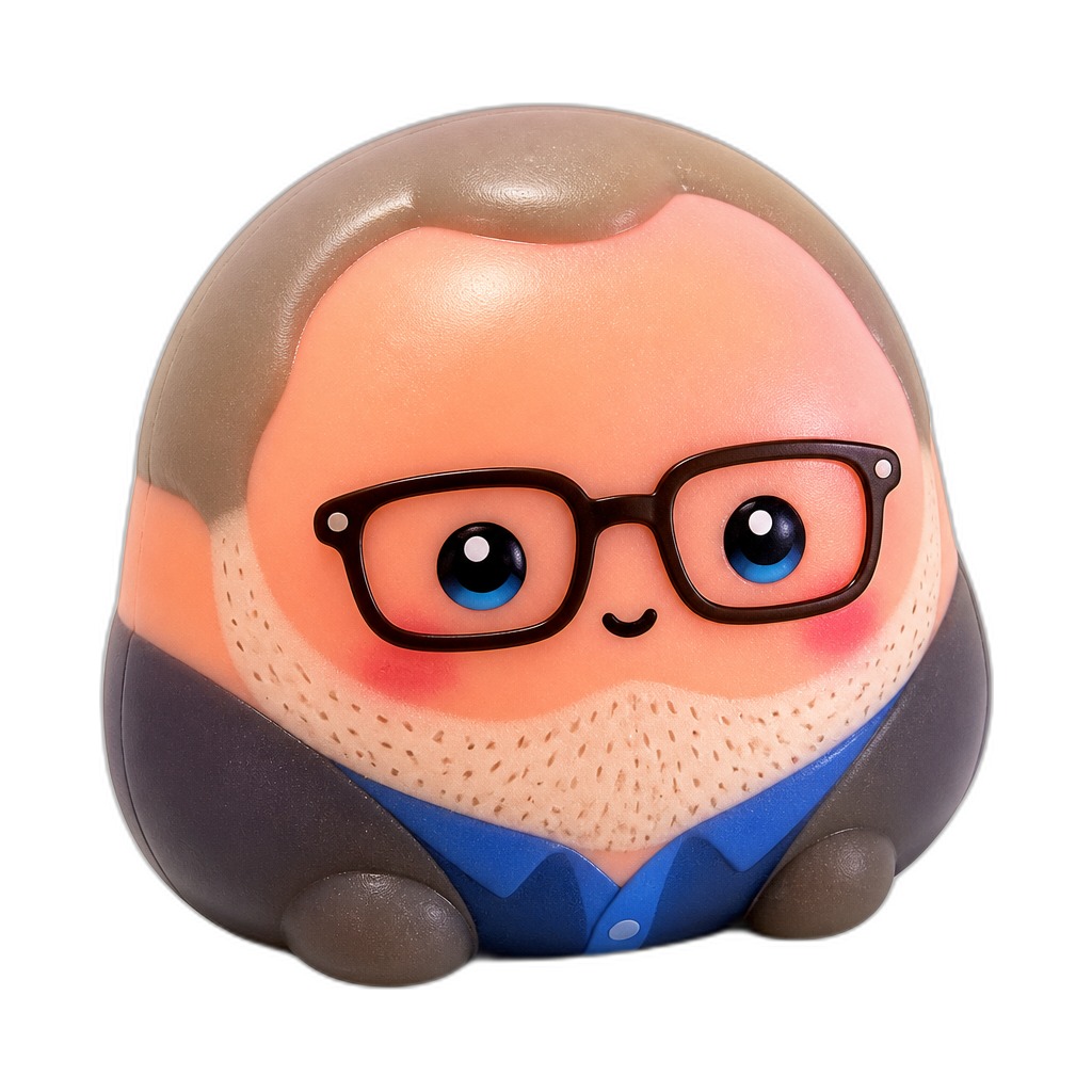 Squishy Doug — Squishy Doug is a soft, rounded squishy friend, perfect for gentle squeezing and cozy playtime fun.