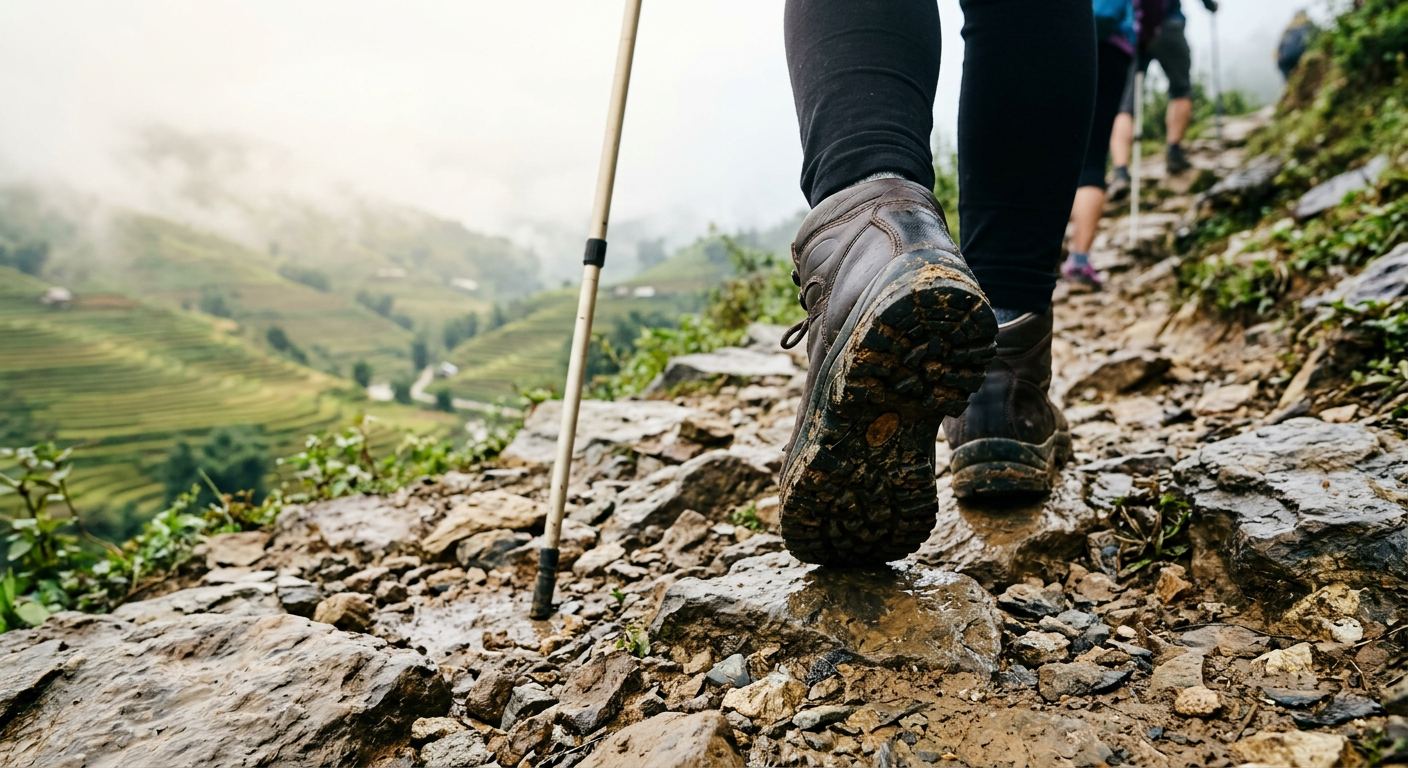Giày trekking leo núi chống nước trên địa hình đá Sapa - ProCamping.vn