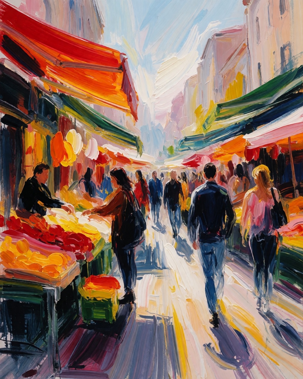 a busy market street